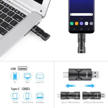 USB C Dual Flash, DISAIN Typ C Externé pamäťové karty Memory Stick USB 3.0 Disk pre Android, Pc, Smartphone, Macbook