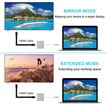 USB C, HDMI kábel USB typu C, HDMI, USB pripojenie C, HDMI, USB 3.0 Pre Google Chromebook Pixel MacBook Pro HP Acer