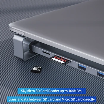 Usb C Hub Dock Typ C Pre Multi PD Nabíjanie Usb 3.0 Hdmi Adaptér Gigabit Rj45 Network Card Reader, SD, TD Pre Macbook Pro 13 Vzduchu