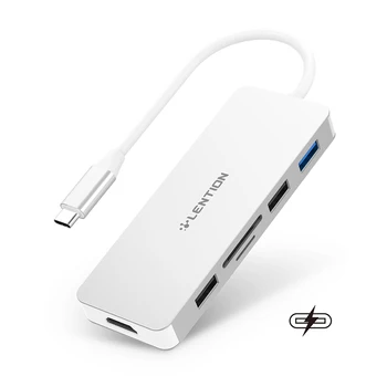 USB C Rozbočovač so 4 HDMI, 3 USB A SD/Micro SD Card Reader a Nabíjací Adaptér pre MacBook Pro 13/15/16 (Thunderbolt 3),Povrchu