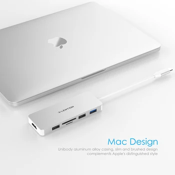USB C Rozbočovač so 4 HDMI, 3 USB A SD/Micro SD Card Reader a Nabíjací Adaptér pre MacBook Pro 13/15/16 (Thunderbolt 3),Povrchu