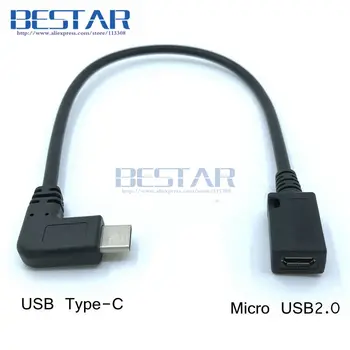 USB-C, USB typ c 3.1 Typ-c Uhol Samec na USB 3.0 / Mini USB 2.0 / Micro USB Samicu Údaje nabíjačka nabíja krátky Kábel 20 cm 0,2 m