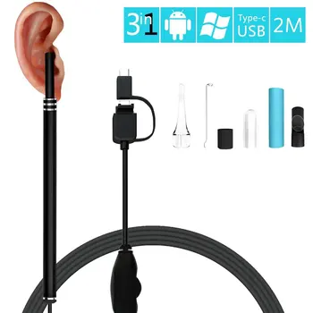 USB HD Ucho Cleaning Tool Multifunkčné Ucho Lyžica S Mini Kamera Ucho Čistiace Pero Ucho Čistenie Endoskopu
