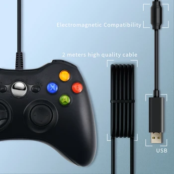 USB Káblové Gamepad pre Xbox 360 pre systém Windows spoločnosti Microsoft PC Controller Podporu pre Univerzálnu Hru Vibrácií Radič