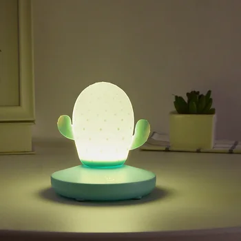 USB LED Dotykový Stmievanie Kaktus Silikónové Nočné Svetlo Deti Spálňa Domov Moderné Interiérové Štúdia Posteli Dekorácie Kreatívny Darček Lampa