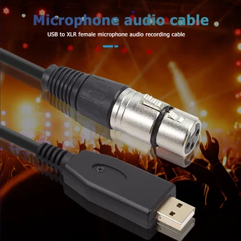 USB Mikrofón, Kábel USB Samec a 3-Pinový XLR Samica Audio kábel Kábel Adaptéra Converter Kábel pre Nástroj Nahrávanie Karaoke Spev