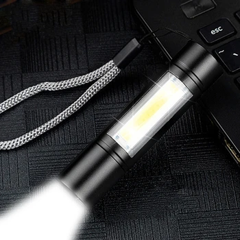 USB Nabíjateľná Baterka 3 Osvetlenie Režim KLASU XPE LED Mini Baterka Nepremokavé Prenosné Svietidlo Používané na Kempovanie Cyklistické Práce