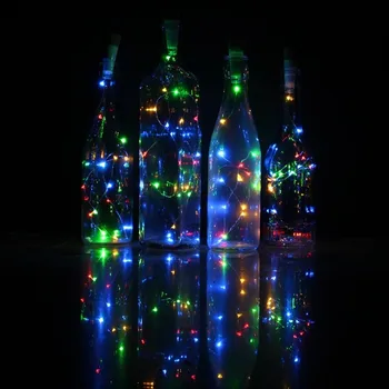 USB Nabíjateľné 2M 20 Led Fľaša Vína Korku Svetlá LED Medený Drôt Víla Garland String Svetlo Vianoce Svadobné Party Art Decor Lampa
