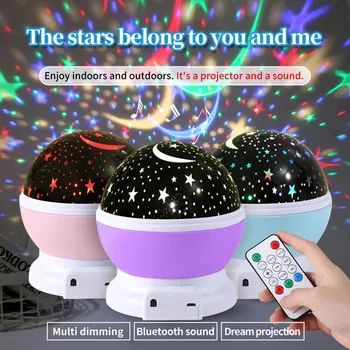 USB Nabíjateľné Hviezdne Nebo Projekcie Svetla Deti Spálňa Hviezda Noci, Lampa Bluetooth Audio Projektor s Diaľkovým