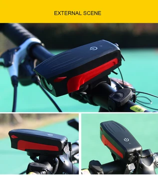 USB Nabíjateľné Nepremokavé Inteligentný Senzor Reproduktor Osvetlenie Vonkajšie Jazda na Horských Bicykloch Dotyk Horn Svetlometov