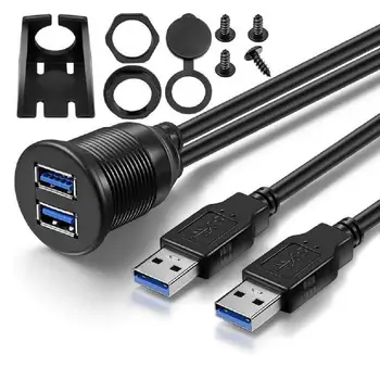 USB Panel Flush Mount Kábel , Duálna USB 3.0 Rozšírenie USB Mount, Pomlčka Mount, Flush Mount, Panel Prípojný Kábel