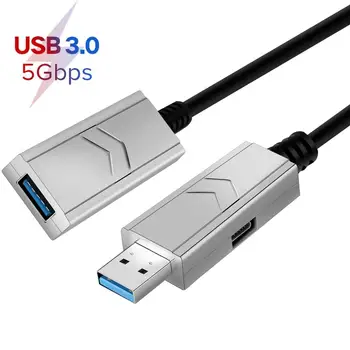 USB3.0 predlžovací kábel Kompatibilný USB2.0/1.1 mužov a žien High Speed 5Gbps USB super vysokorýchlostné optické vlákna kompozitný kábel