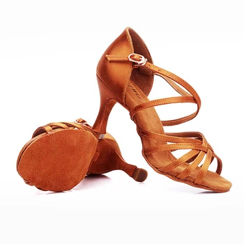 USHINE BD211 profesionálne kvality päty 7.5 / 5,5 cm hodvábny satén latinskej Sála latinské Tanečné topánky žena tanečné topánky
