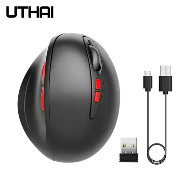 UTHAI DB40 nové 2.4 G wireless mouse vertikálne myši 7-tlačidlo ergonomická 2400dpi myši vstavanej batérie.