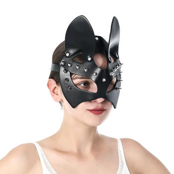 UYEE Kožené Mačka Oči Masky Punk Sexy Cosplay Bunny Erotické Masky Pre Ženy Gotický Postroj pre Dospelých Hrať Špeciálna Párty Kostým, Maska