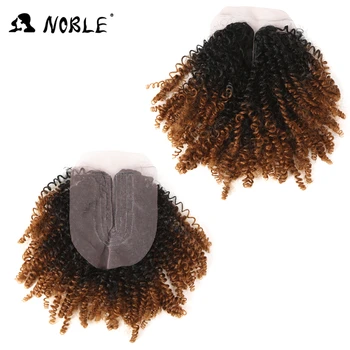 Ušľachtilý Ombre Syntetické Vlasy Rozšírenia Clsoure Strednej Časti 7pcs/veľa Kinky Afro Kučeravé Vlasy Zväzky S Uzáverom Pre Čierne Ženy