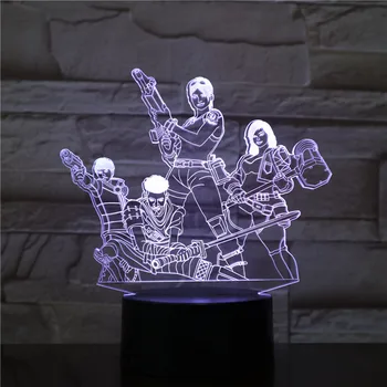 V hre Team Obrázok 3D LED, Stolové Lampy, Nočné Svetlo 7 Farieb Zmena Spálňa Spánku Osvetlenie Domova Darčeky Drop shipping