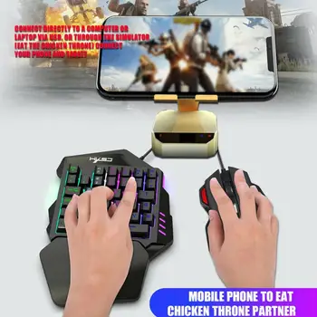 V jednej Ruke Jednou Rukou Herné Klávesnice 35 Kľúče, RGB Podsvietenie Prenosný Mini Herné Tlačidlá Myši, Nastavte Pre PC a PS4 Xbox Hráč Na Pubg