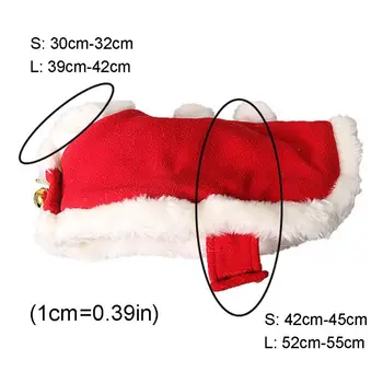 V zime Teplé Pet Mačka Cape Vianočný Kostým Santa Claus Plášť s Zvony Cosplay Oblečenie, Príslušenstvo
