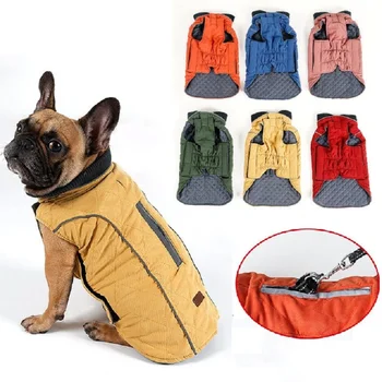 V zime Teplé Psa Oblečenie Reflexnými Veľký Pes Kabát, Bundu Nastaviteľné Retro Dizajn Útulný Pet Oblečenie Malé Psy Vesta XS-3XL