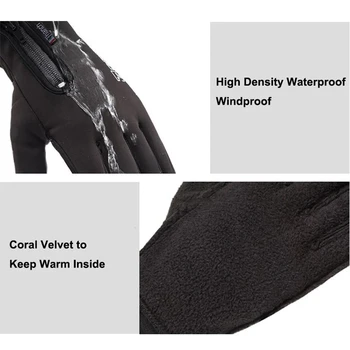 V zime teplé rukavice pánske dotykový displej plus zamat za studena dôkaz pánske rukavice zosilnené vonkajšie koni lyžiarske rukavice
