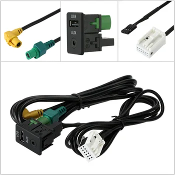 V zámorí zásob Auto Štýl Audio Vedi USB, AUX Kábel Prepínače Konektor na VW Passat B6 B7 CC POLO, Touran Facelift