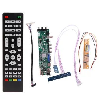 V56 V59 LCD TV Ovládač Rada DVB-T2+7 Tlačidlo Prepnúť+IR+1 Lampa Invertor+LVDS Auta 3663 19QA