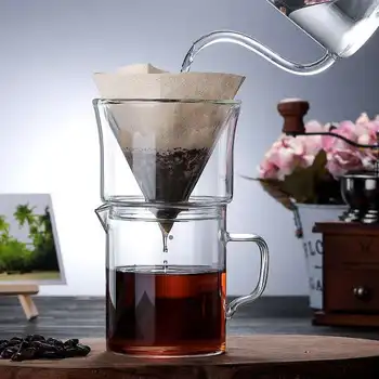 V60 kávy filter sklenený hrniec kávovar nastaviť barista nástroje gejzír kávovar čierna s teplomer drip kanvica zadarmo papier