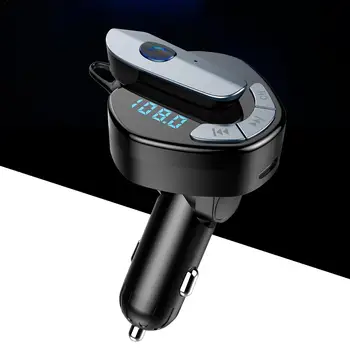 V8 Auto FM Vysielač Bluetooth S Slúchadlo Headset MP3 Prehrávač Vhodný Pre Všetky Zariadenia, Napríklad Pre Android A IPhone
