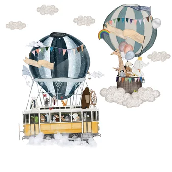 Vacclo Cartoon detskej Izby Dekorácie, Nálepky Malých Zvierat teplovzdušný Balón Plavby Samolepky na Stenu Domov Stenu Decor Dodávky