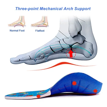 VAIPCOW Deti Deti Ploché Nohy Vložky Arch 4cm Ortopedických Protetických Obuvi Vložky pre X/O Nohy v Obuvi Päty pevné Podložky