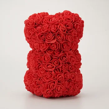 Valentín Darček 25 cm Červená Ruža medvedíka, Mydlo, Pena Umelý Kvet Bea