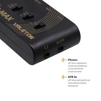 Valeton Rushead Max USB Chargable Prenosné Vreckové Gitary, Basy Headphone Amp Carry-On Spálňa Plug-In Multi-Efekty RH-100