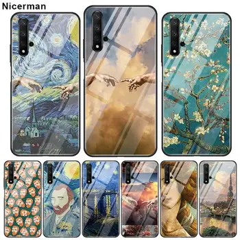 Van Gogh Estetické Umenie Prípadoch Pre Huawei Honor 20 Zobraziť 30 Pro 30S 8X 9X 10 Lite Hrať 9A Y9 Y6 Y7 2019 Sklenené Kryty Telefónu