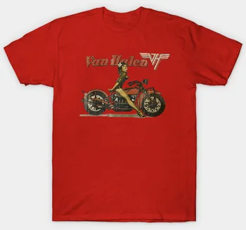 Van Halen Biker Dievčinu Tan T-Shirt pánske Oficiálne Licencované Pásmo Čaj S-XL