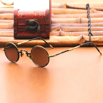 Vazrobe Malé Okrúhle Slnečné Okuliare Muž Sklenených Pohárov Mužov Titán Rám Steampunk Vintage Punk Retro Ženy Lennon Okuliare