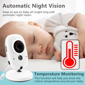 VB603 Bezdrôtový Video Farba Baby Monitor s 3.2 Palcov LCD 2 Way Audio Hovoriť Nočné Videnie Dohľadu Bezpečnostné Kamery Opatrovateľky