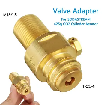 Ventil Adaptér pre SODASTREAM 425g CO2 Valec Aerator Kyselina Uhličitá, 60L M18*1.5 Rozhranie