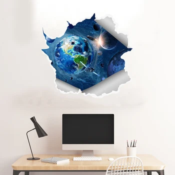 Vesmíru, Planét 3D Samolepky na Stenu pre Obývacia Izba, Spálňa, Podlahy Dekorácie Vinyl DIY Domova Stenu