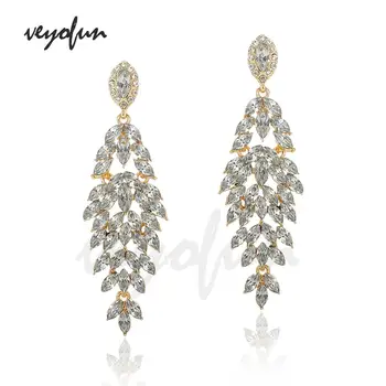 Veyofun Luxusné Crystal Drop Náušnice Vintage Svadba Visieť Náušnice, Módne Šperky Pre Ženy Darček Veľkoobchod