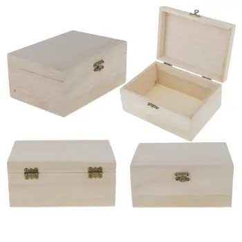 Veľa 10pcs Ručné DIY Drevené Šperky Box Nedokončené Nevyfarbené Prípade DIY Dekor