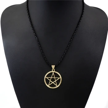 Veľkoobchod 10 Ks Pánske Dámske Cín Prívesok Náhrdelník Pentacle Pentagram Star Silver / Gold Nové Módne Šperky WLP297