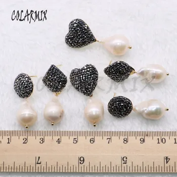 Veľkoobchod 4 páry voľnej forme prírodné perly Handmade náušnice jednoduchý štýl šperky, náušnice Darček pre dámu náušnice 4556