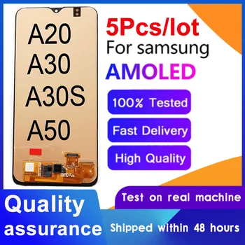 Veľkoobchod 5 ks/veľa AMoled Pre Samsung A20 A205 A205F A30 A305F A30S A307 A50 A505F LCD Displej Dotykový Displej Digitalizátorom. Montáž