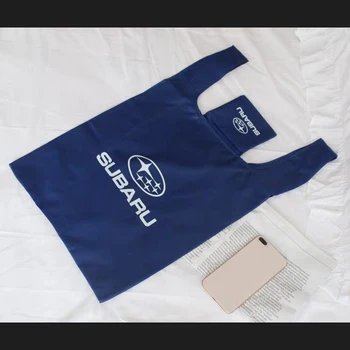 Veľkoobchod 500 ks/veľa nylon polyesteru Opakovane skladacia Nákupné tašky supermarket nepremokavé s potravinami Tote vlastné tlačené logo