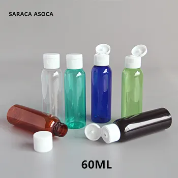 Veľkoobchod 50pcs/veľa 60ml Plastové PET Fľaše Prenosné Flip Lotion Kozmetické fľašu