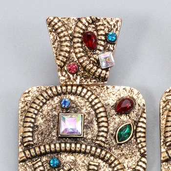Veľkoobchod JUJIA Vintage Etnických Veľké Náušnice Kvapka Pre Ženy Geometrické Crystal Earings Darček Oorbellen India Svadobné Šperky