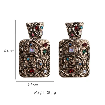 Veľkoobchod JUJIA Vintage Etnických Veľké Náušnice Kvapka Pre Ženy Geometrické Crystal Earings Darček Oorbellen India Svadobné Šperky