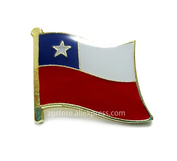 Veľkoobchod Množstvo 10 ks Národnej vlajky Preklopke Kolíky brošňa Odznak Znak Čile