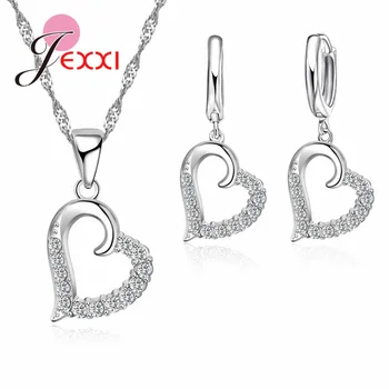Veľkoobchod Romantický Drahokamu Srdce Jednoduché, Elegantné, Čisté 925 Sterling Silver Vysoko Kvalitné Šperky Sady Pre Dievčatá/Ženy